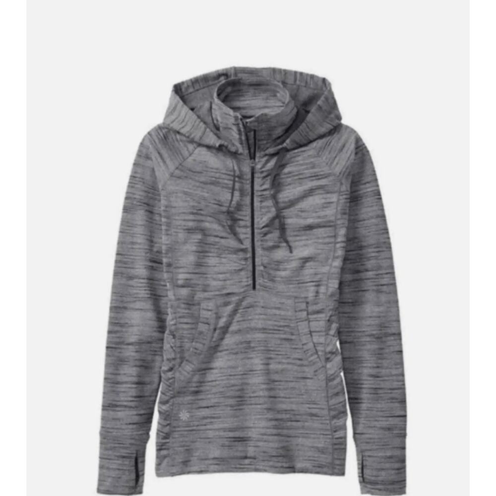 Athleta Heavenly Hail Half Zip Hoodie 2 (Spacedye Grey) - Small